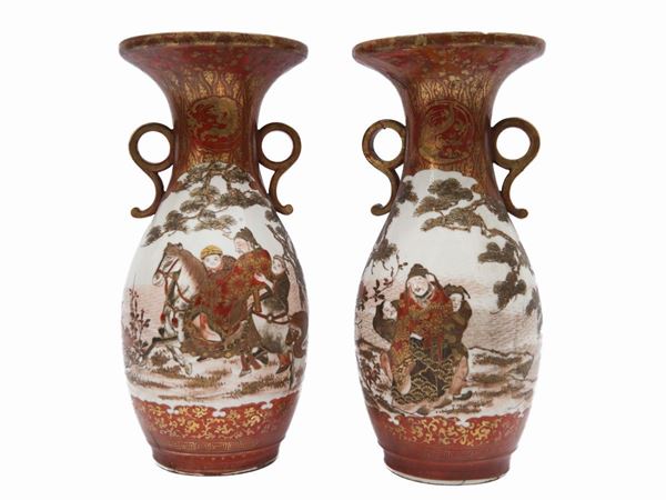 Pair of oriental porcelain vases