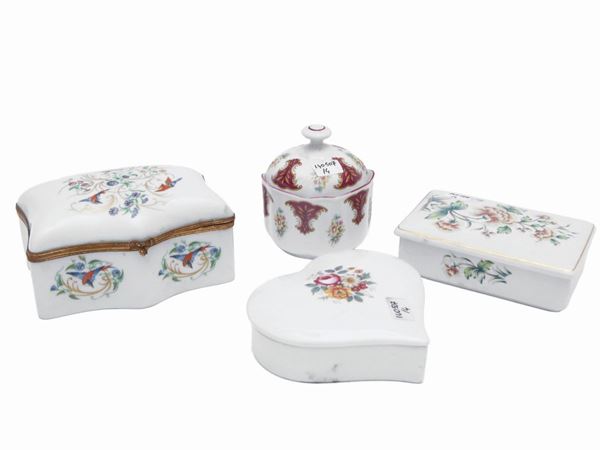 Four porcelain boxes