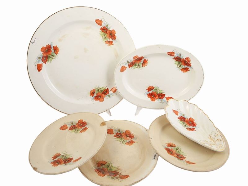 Lotto di Accessori D'epoca per la Tavola in Terraglia, Società Ceramica Richard