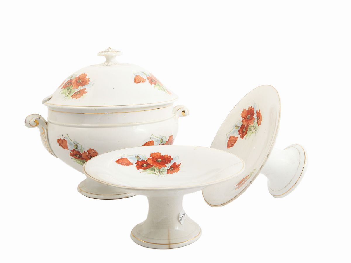 Lotto di Accessori D'epoca per la Tavola in Terraglia, Società Ceramica Richard