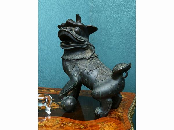 Foo dog in bronze