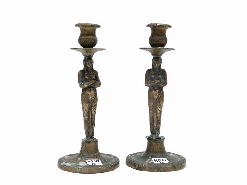 Coppia di Candelieri Retour D'egypte in Ottone