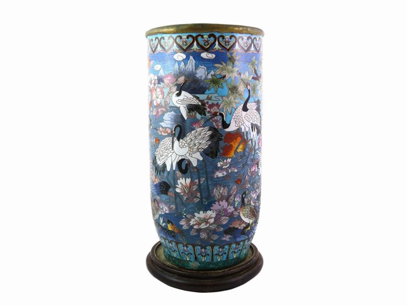 Ombrelliera a Cilindro in Smalti Cloisonné