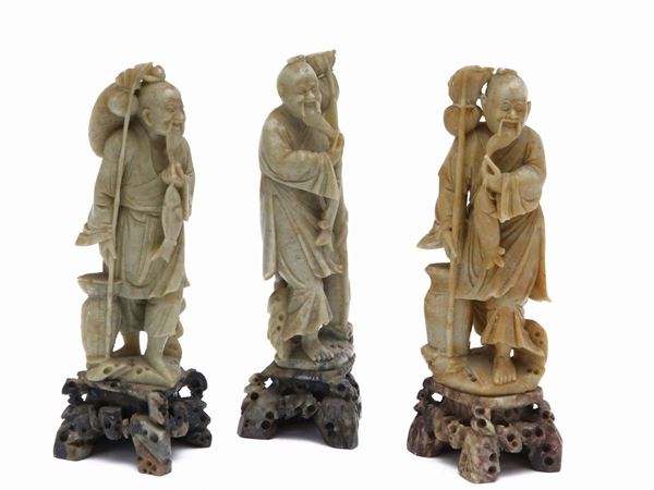 Tre figure di saggi orientali  - Asta L'Arte di Arredare - Maison Bibelot - Casa d'Aste Firenze - Milano