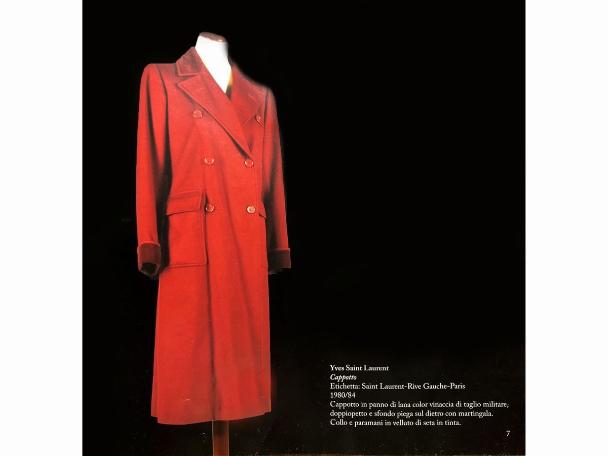 Cappotto in Lana e Velluto Bordeaux, Saint Laurent Rive Gauche