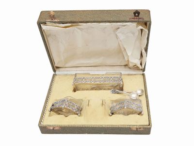 Set di Tre Saliere in Argento e Cristallo