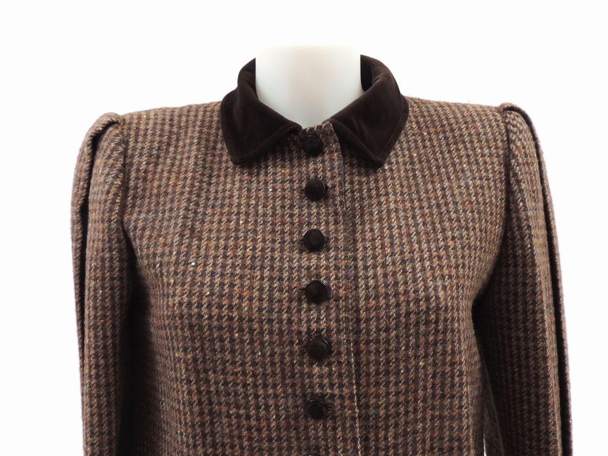 Cappotto in Lana Pied De Poule Marrone, Valentino