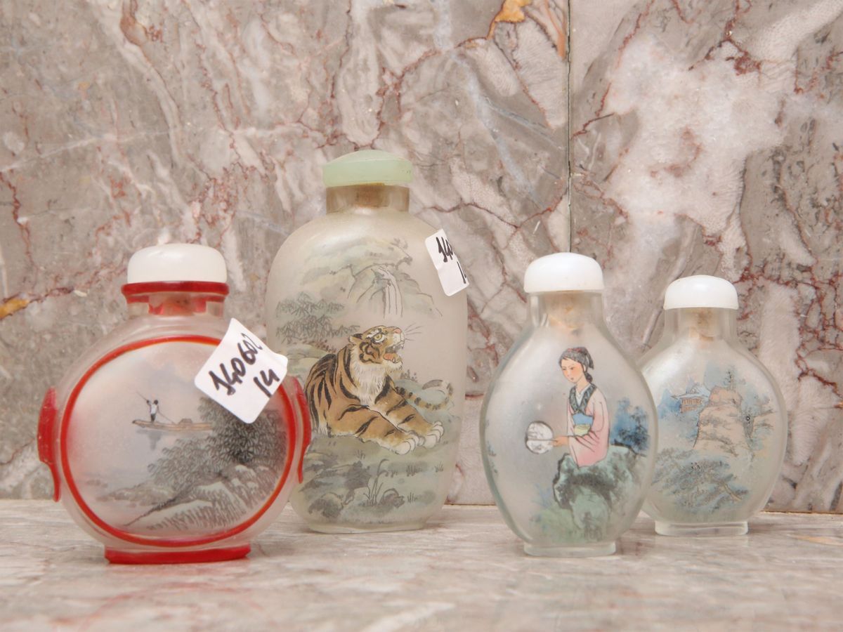 Quattro Piccole Snuff-bottles in Vetro