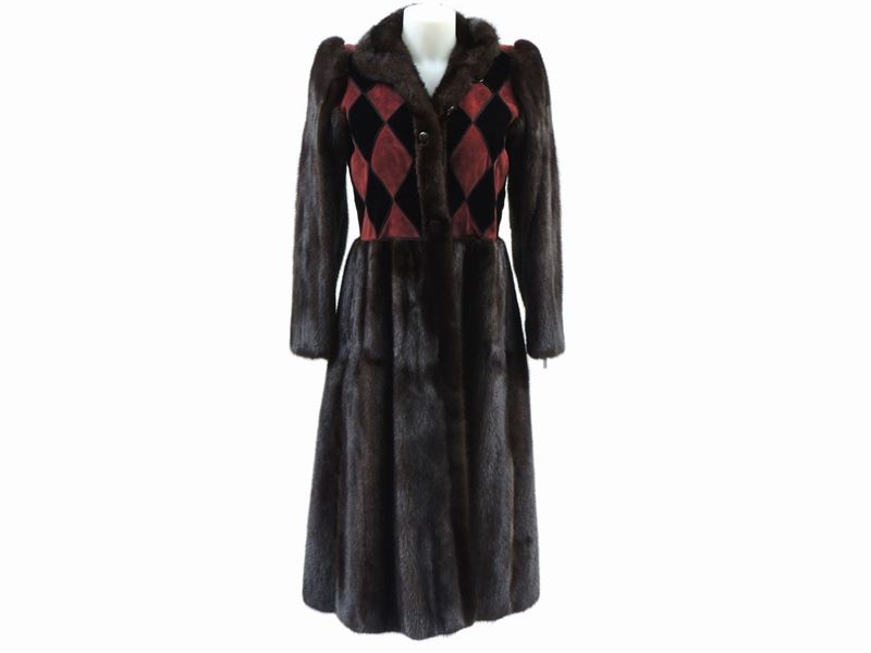 Pelliccia in Visone Marrone e Camoscio, Yves Saint Laurent