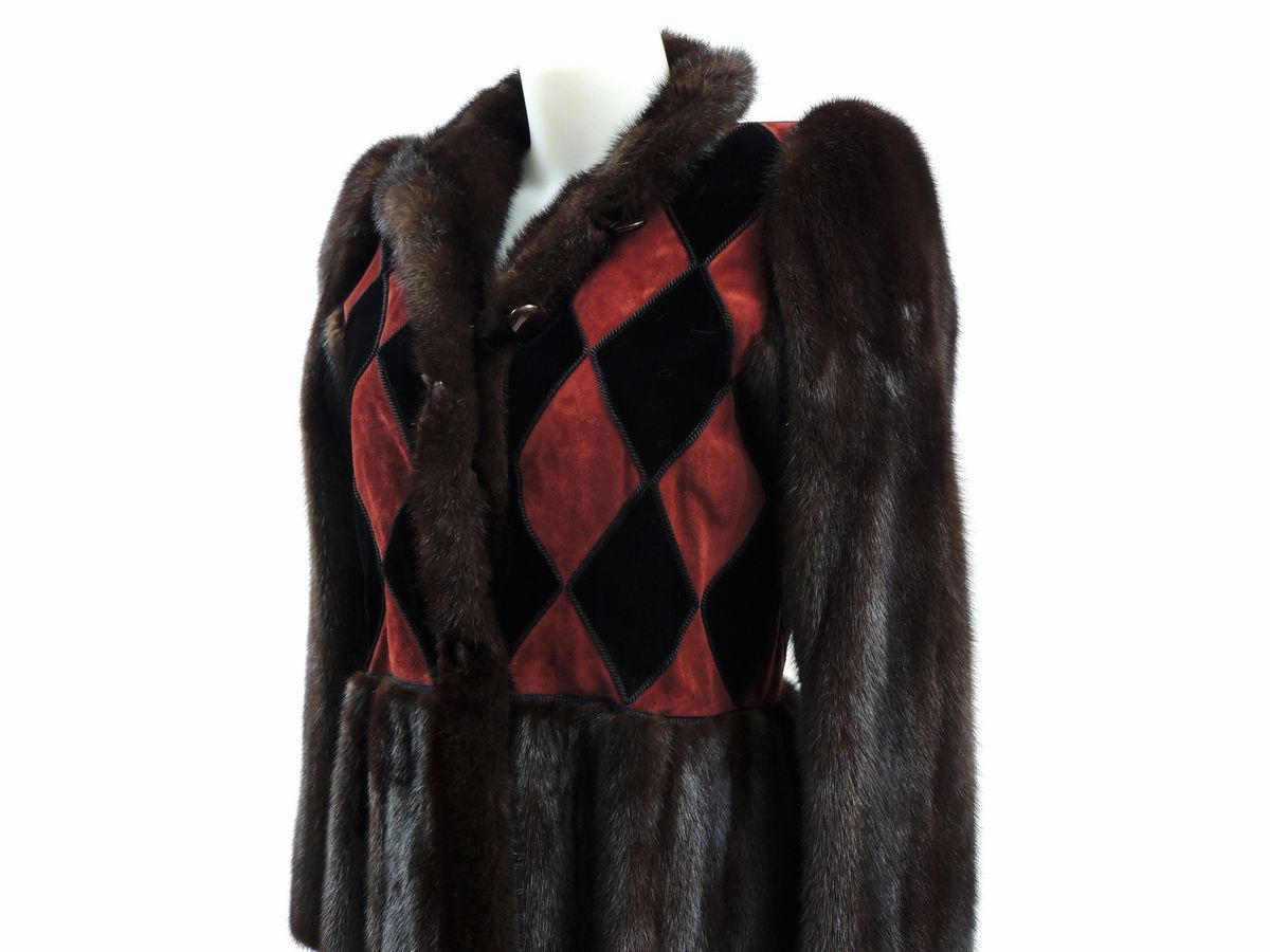 Pelliccia in Visone Marrone e Camoscio, Yves Saint Laurent