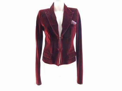 Giacca in Velluto Bordeaux, Yves Saint Laurent