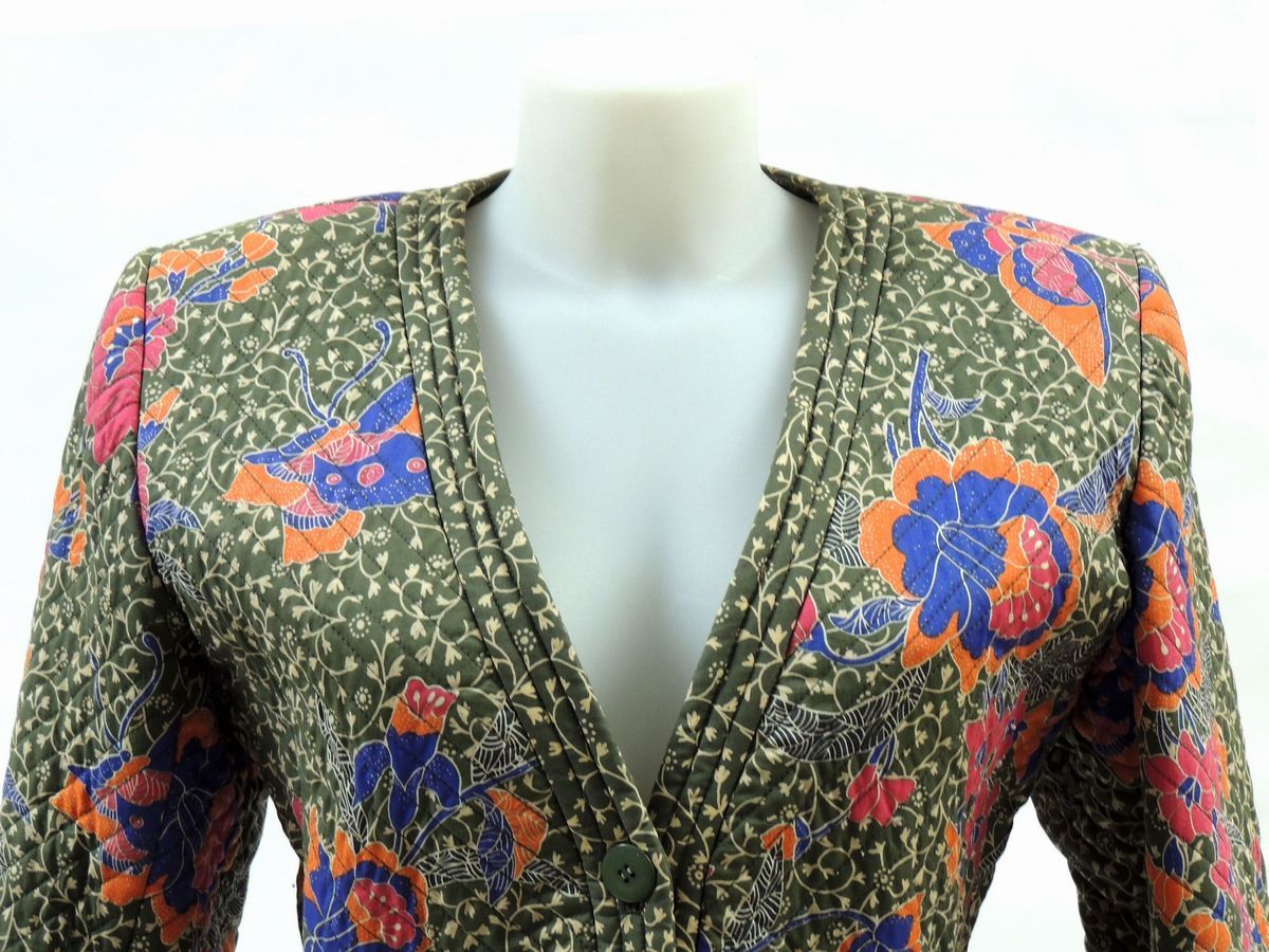 Giacca in Cotone Trapuntato a Fantasia Floreale, Yves Saint Laurent Rive Gauche