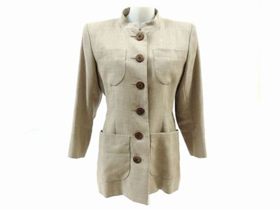 Giacca in Lino Ecrù, Yves Saint Laurent Rive Guache