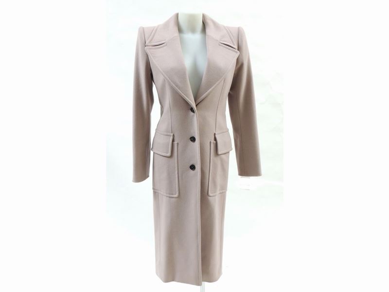 Cappotto in Lana Color Cipria, Yves Saint Laurent Rive Gauche