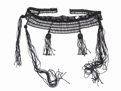 Cintura a Fascia in Raso e Jais Neri