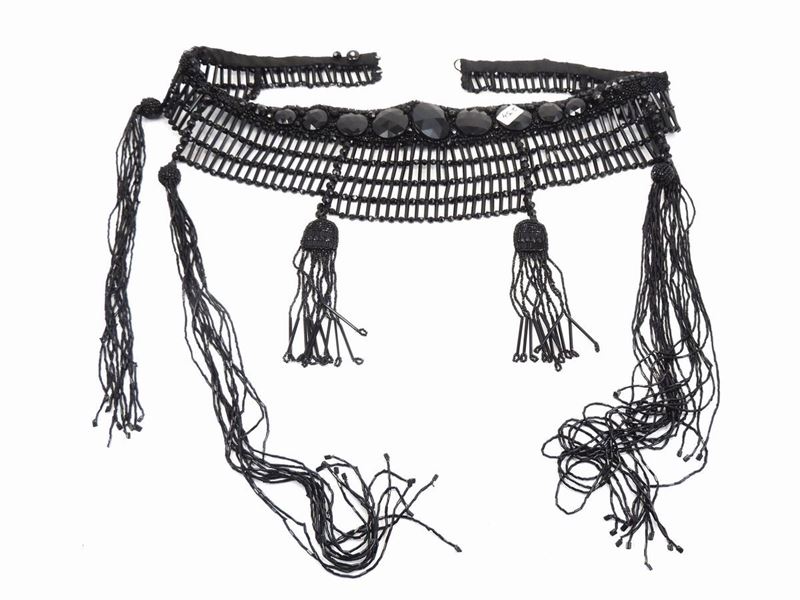 Cintura a Fascia in Raso e Jais Neri