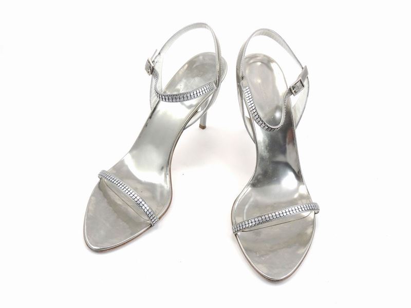 Sandali in Pelle Argentata, Studio Pollini