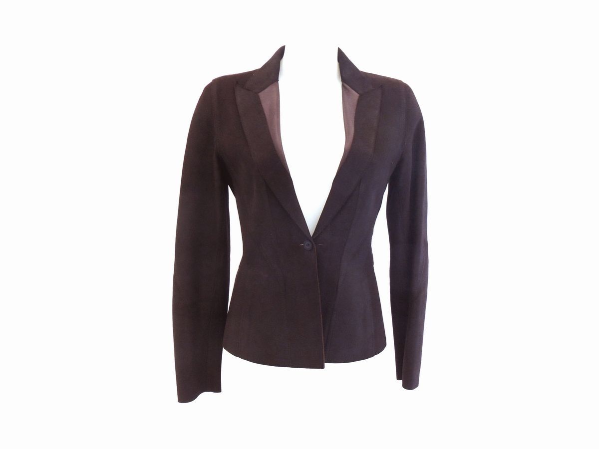 Giacca in Pelle Marrone, Kenzo