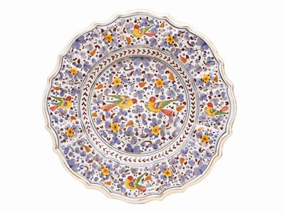 Grande Piatto da Parata in Ceramica Smaltata Deruta