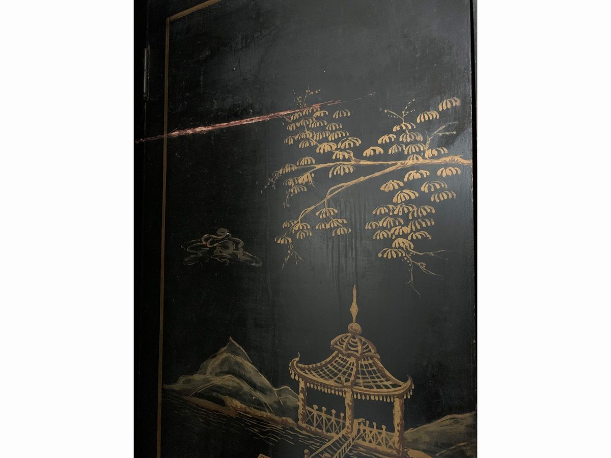 Coppia di Porte a Due Ante in Lacca Nera