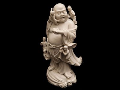 Buddha che Ride in Porcellana