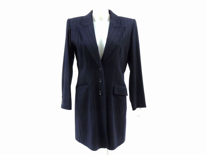 Completo in Lana e Cashmere Blu, Yves Saint Laurent Rive Gauche