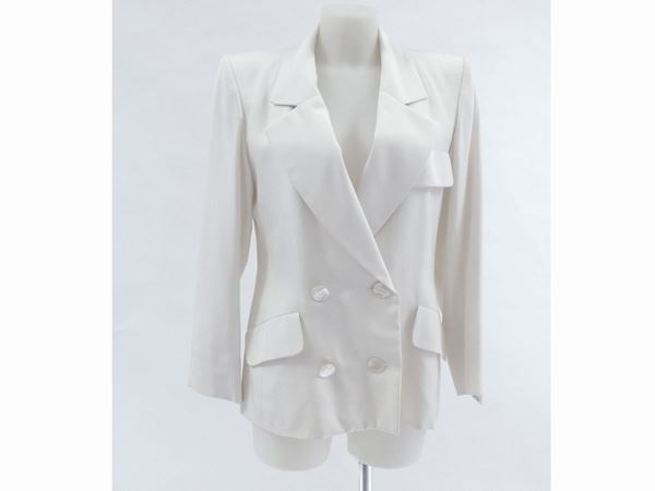 Ivory linen and silk jacket, Yves Saint Laurent Rive gauche