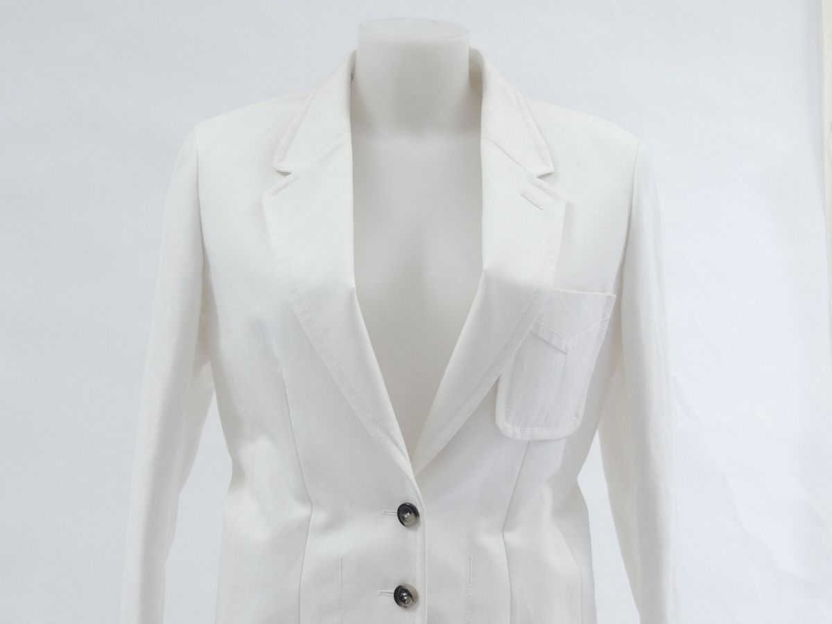 Giacca in Cotone Bianco, Yves Saint Laurent Rive Gauche
