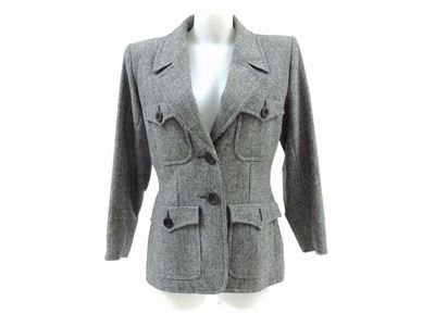 Giacca in Lana Bianca e Nera, Yves Saint Laurent Rive Gauche