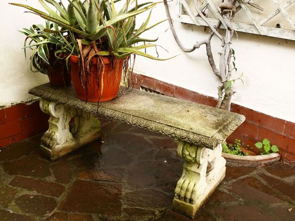 Concrete garden bench  - Auction Furniture and Paintings from the Piero Quaglia Foundation - Maison Bibelot - Casa d'Aste Firenze - Milano