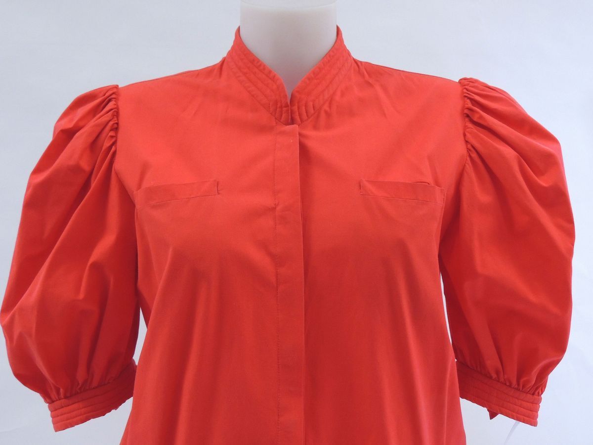 Abito Chemisier in Cotone Rosso, Valentino