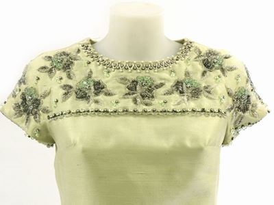 Abito da Cocktail Sartoriale in Shantung Color Pistacchio