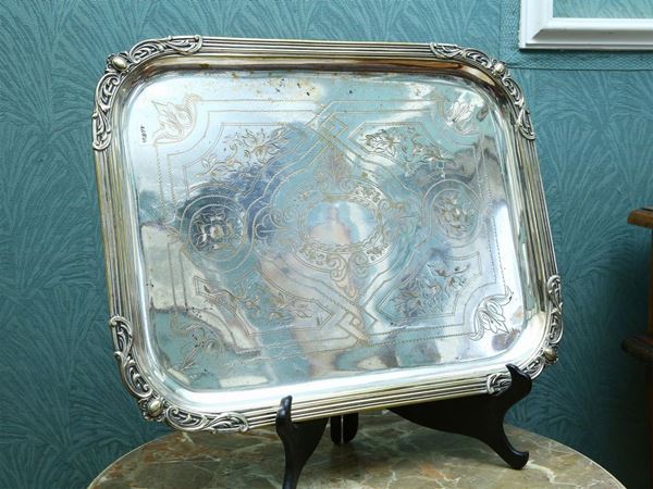 Rectangular tray in silver metal  (late 19th / early 20th century)  - Auction The art of furnishing - Maison Bibelot - Casa d'Aste Firenze - Milano