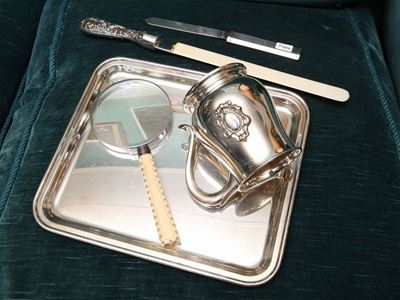 Lotto di Accessori da Scrivania in Argento