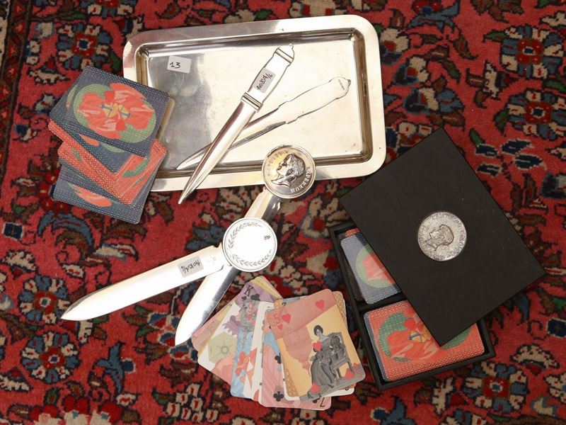 Lotto di Accessori da Scrivania in Argento