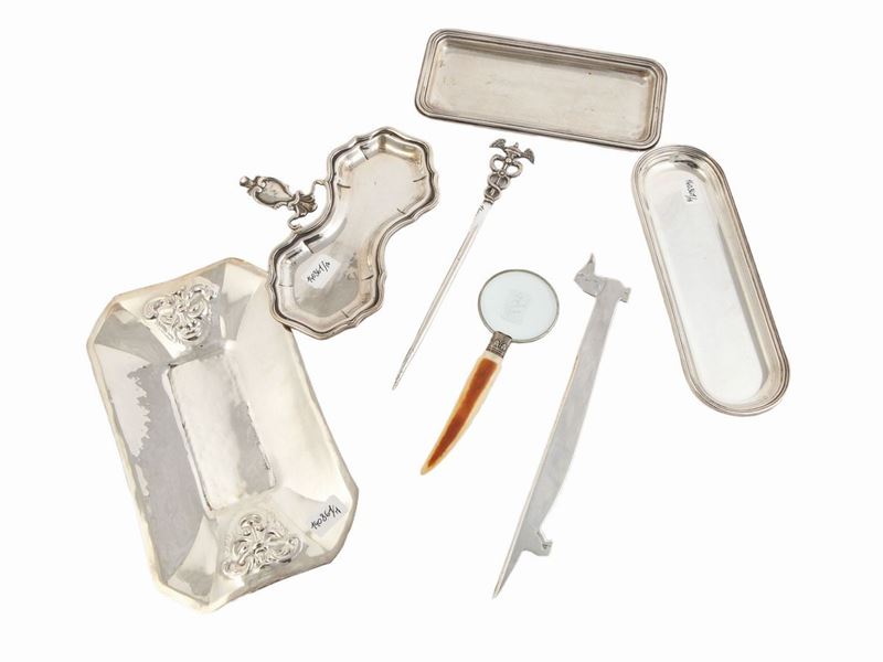 Lotto di Accessori da Scrivania in Argento