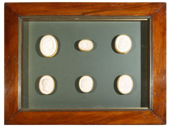 Collection of six plaster cameos