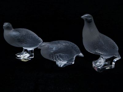 Serie di Tre Volatili in Cristallo, Lalique