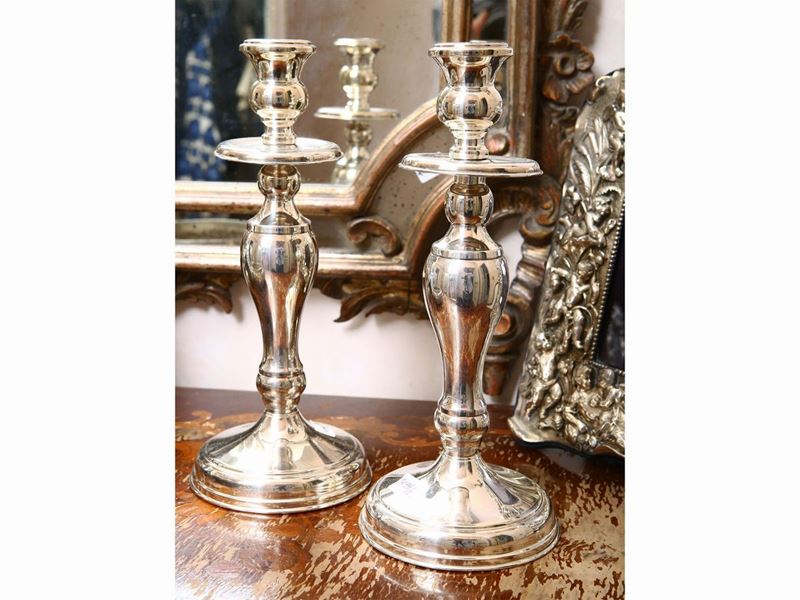 Coppia di Candelieri in Argento