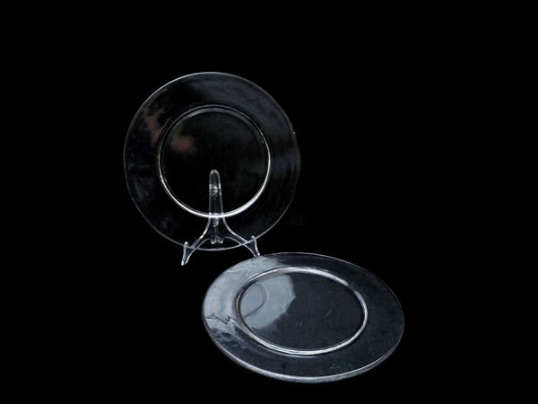 Serie di dodici sottopiatti in vetro incolore  - Asta L'Arte di Arredare - Maison Bibelot - Casa d'Aste Firenze - Milano