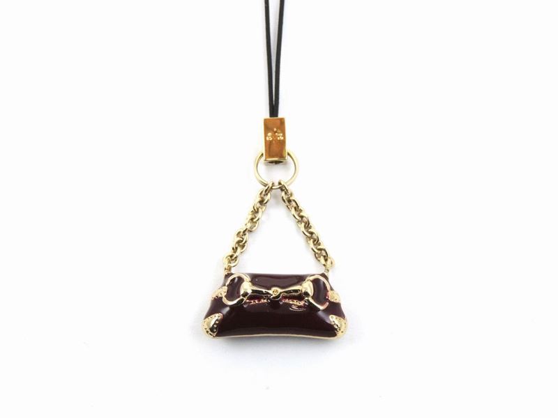 Pendente in Metallo Argentato e Smalto, Gucci