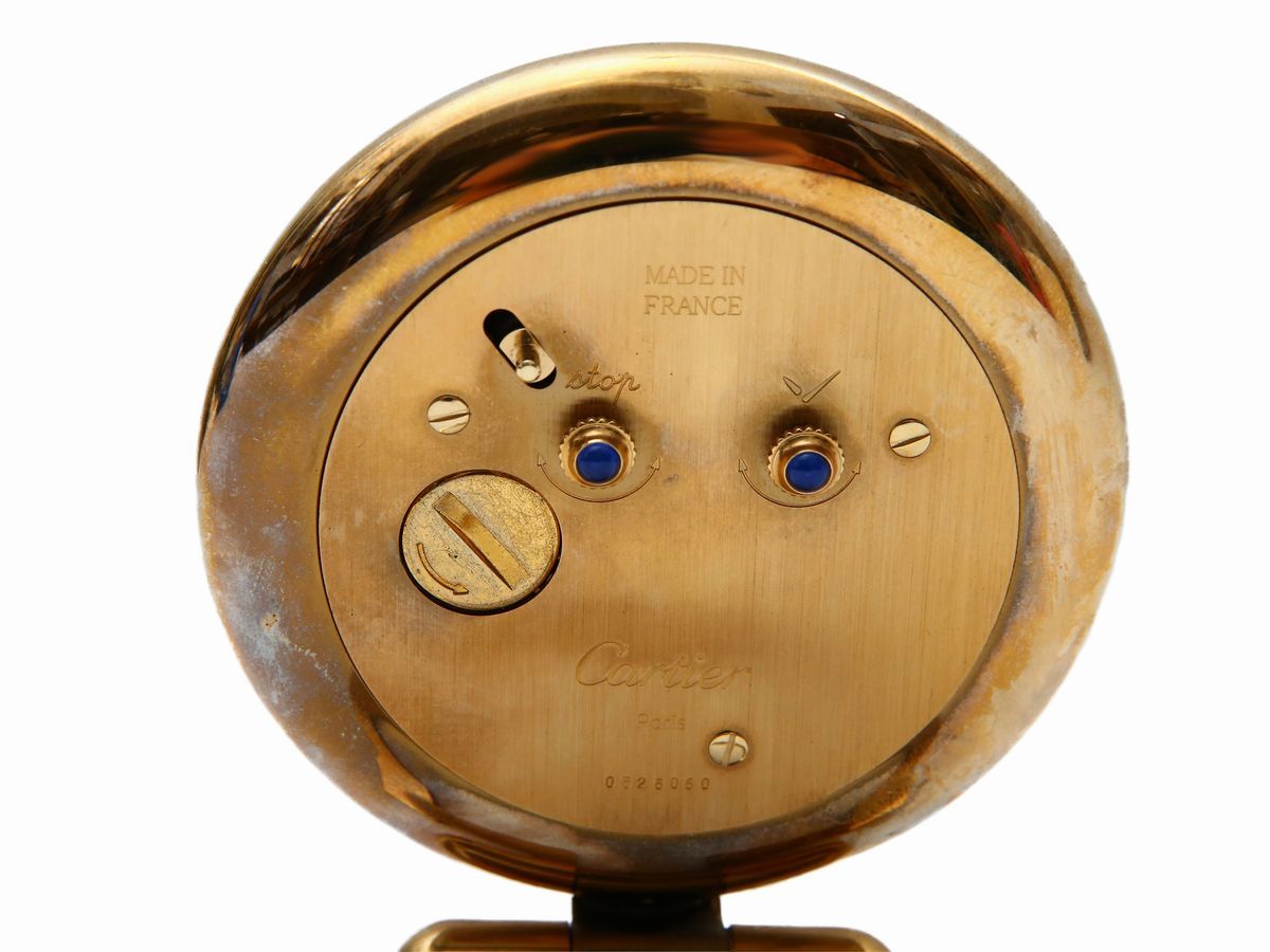 Orologio da Tavolo in Metallo Dorato, Cartier