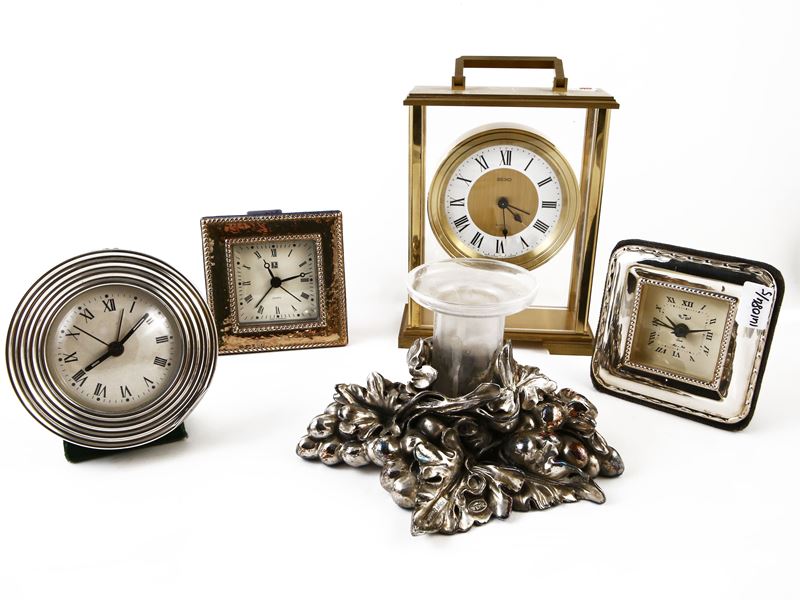Tre Orologi da Tavolo in Argento