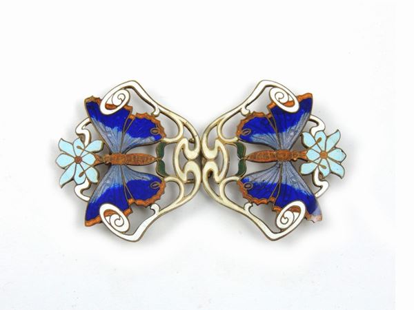 Fibbia animalier  in metallo smaltato
