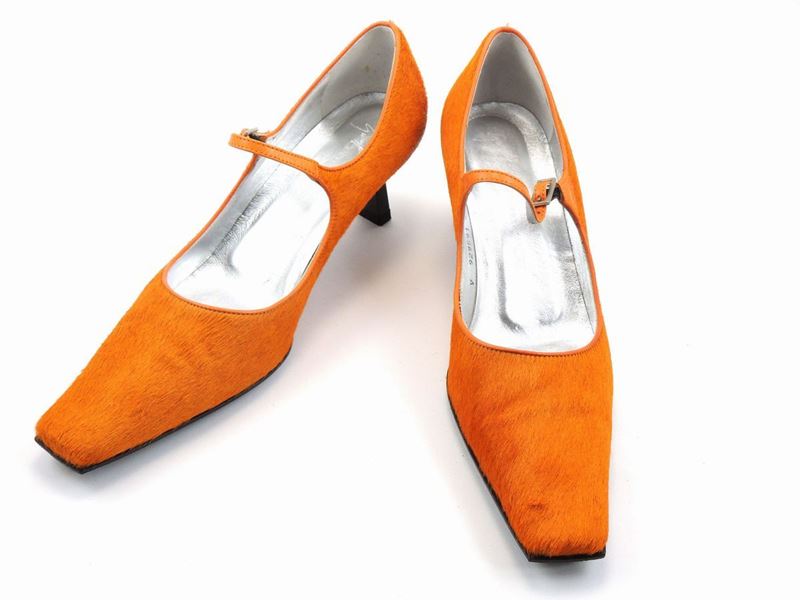 Paio di Décolleté in Cavallino Arancione, Giuseppe Zanotti