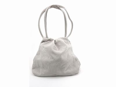 Borsa a Spalla in Viscosa Grigio Perla, Giorgio Armani