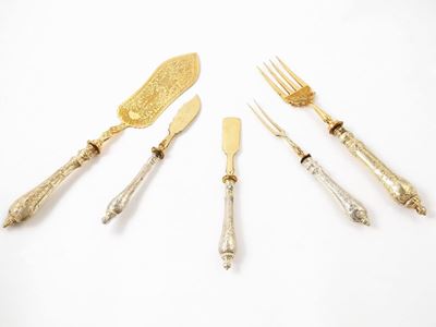Set di Posate a Servire Vermeil, Stahl