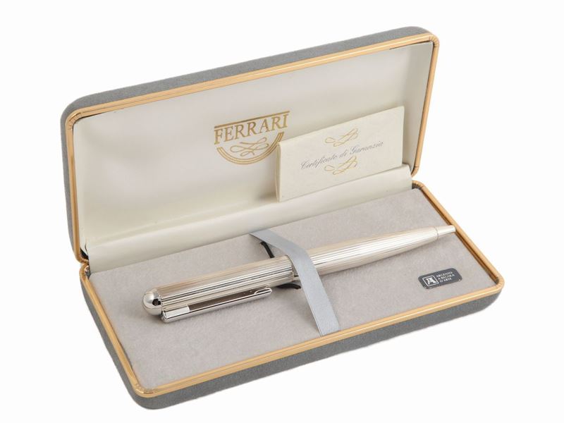 Penna a Sfera in Argento, Ferrari