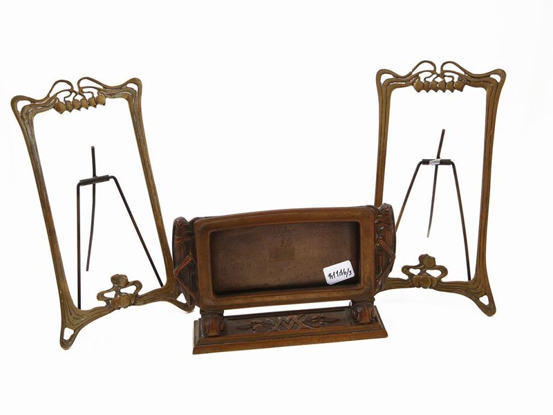 Tre Cornici Portaritratti Liberty in Metallo
