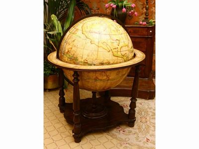 Grande Mappamondo da Arredo in Legno